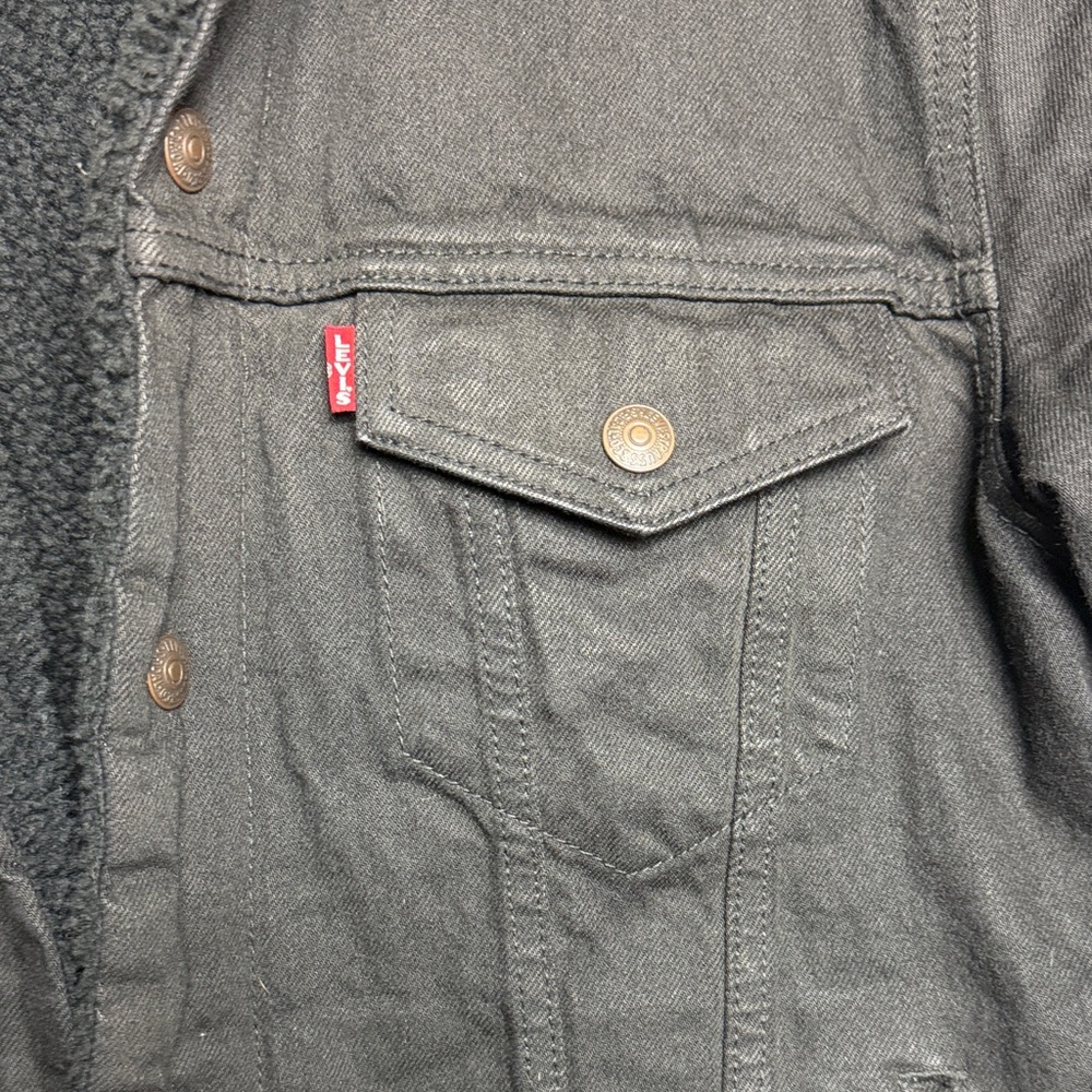 Levi’s TYPE III SHERPA TRUCKER JACKET Unisex, Sherpa, Blackout - Picture 6 of 16